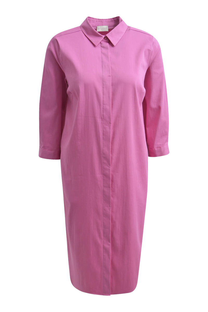 Milano Kleid, Midikleid, bright pink, magenta, mit Kragen