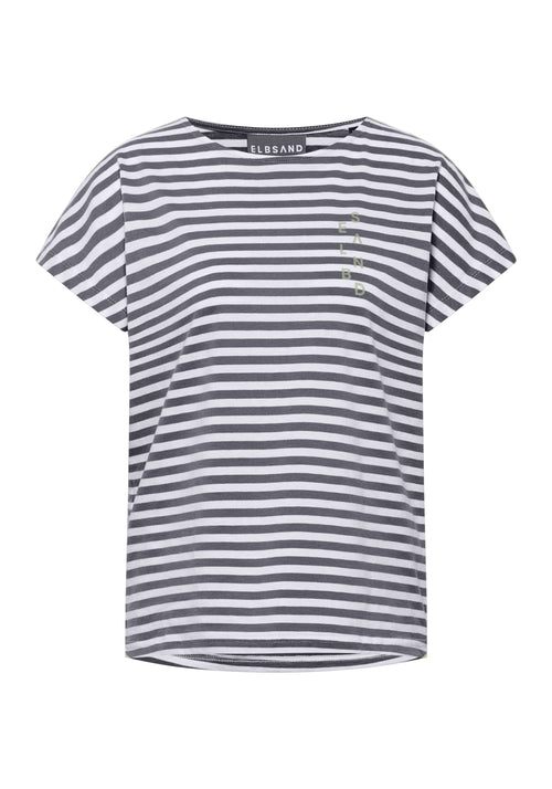 Elbsand T-Shirt Selma charcoal/white stripes
