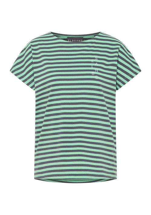 Elbsand T-Shirt Selma spearmint/charcoal stripes