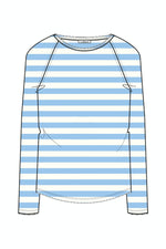 Smith & Soul Longsleeve Raglan Stripes, sky print, blau weiß
