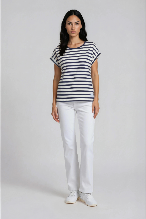 Smith & Soul T-Shirt oversized gestreift marine