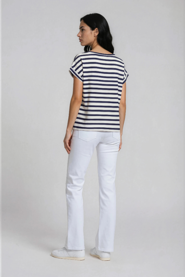 Smith & Soul T-Shirt oversized gestreift marine