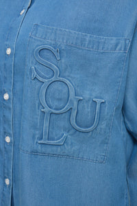 Smith & Soul Boxy Hemdbluse denim