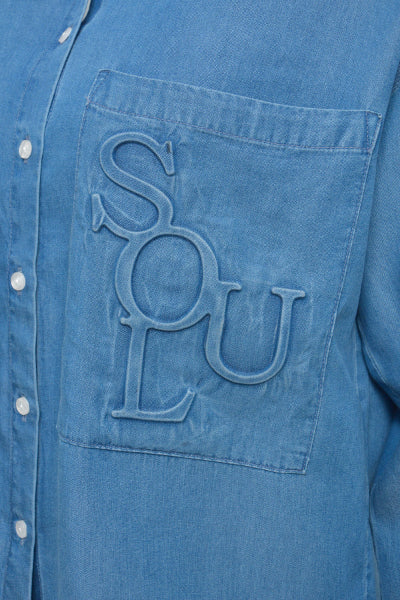 Smith & Soul Boxy Hemdbluse denim