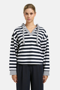 Smith & Soul Boxy Hoodie gestreift marine