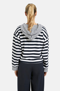 Smith & Soul Boxy Hoodie gestreift marine