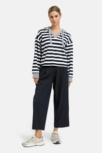 Smith & Soul Boxy Hoodie gestreift marine