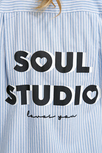 Smith & Soul Bluse gestreift white print
