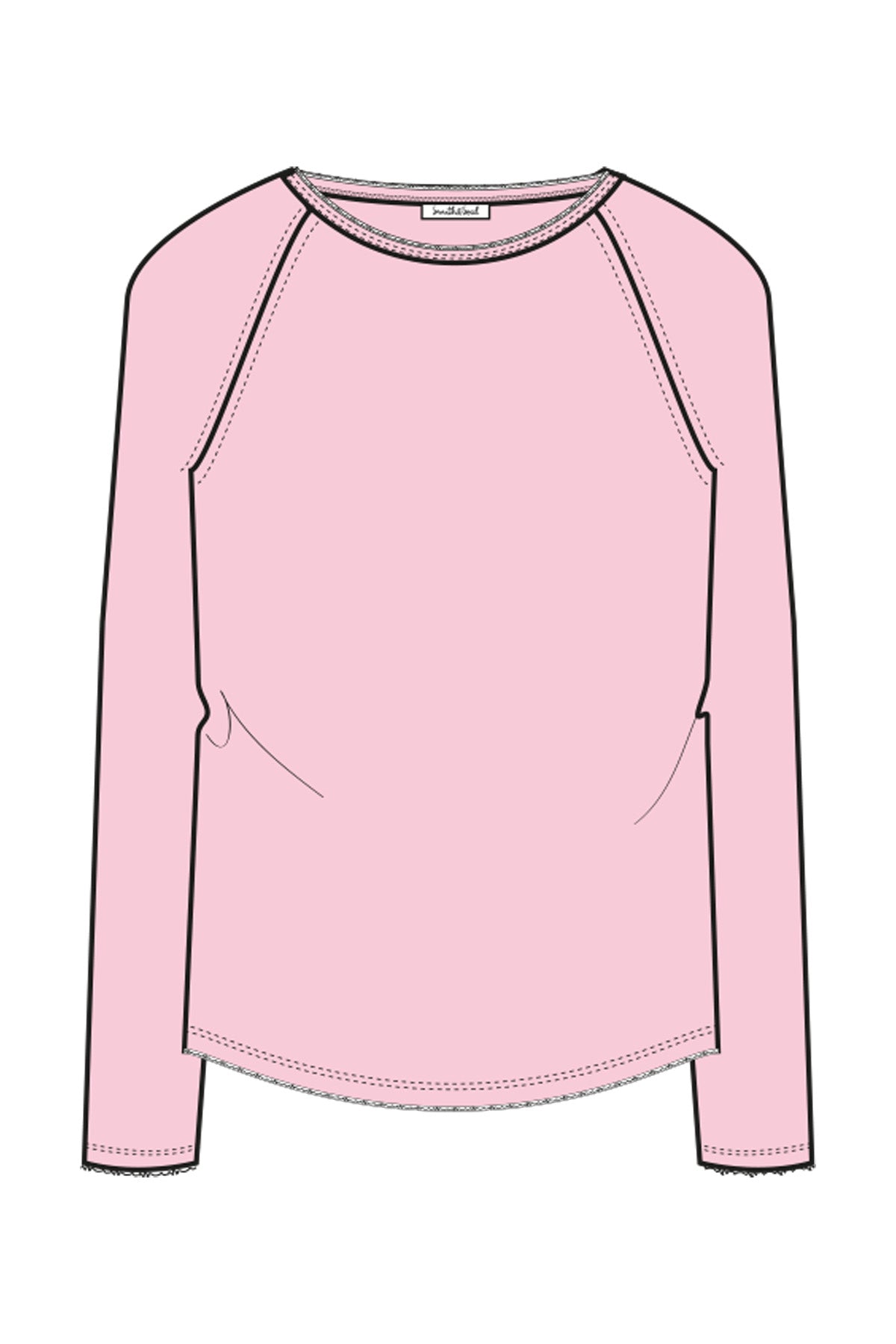 Smith & Soul Longsleeve sugar, rosa, Raglanärmel, Rundhalsausschnitt, Langarmshirt