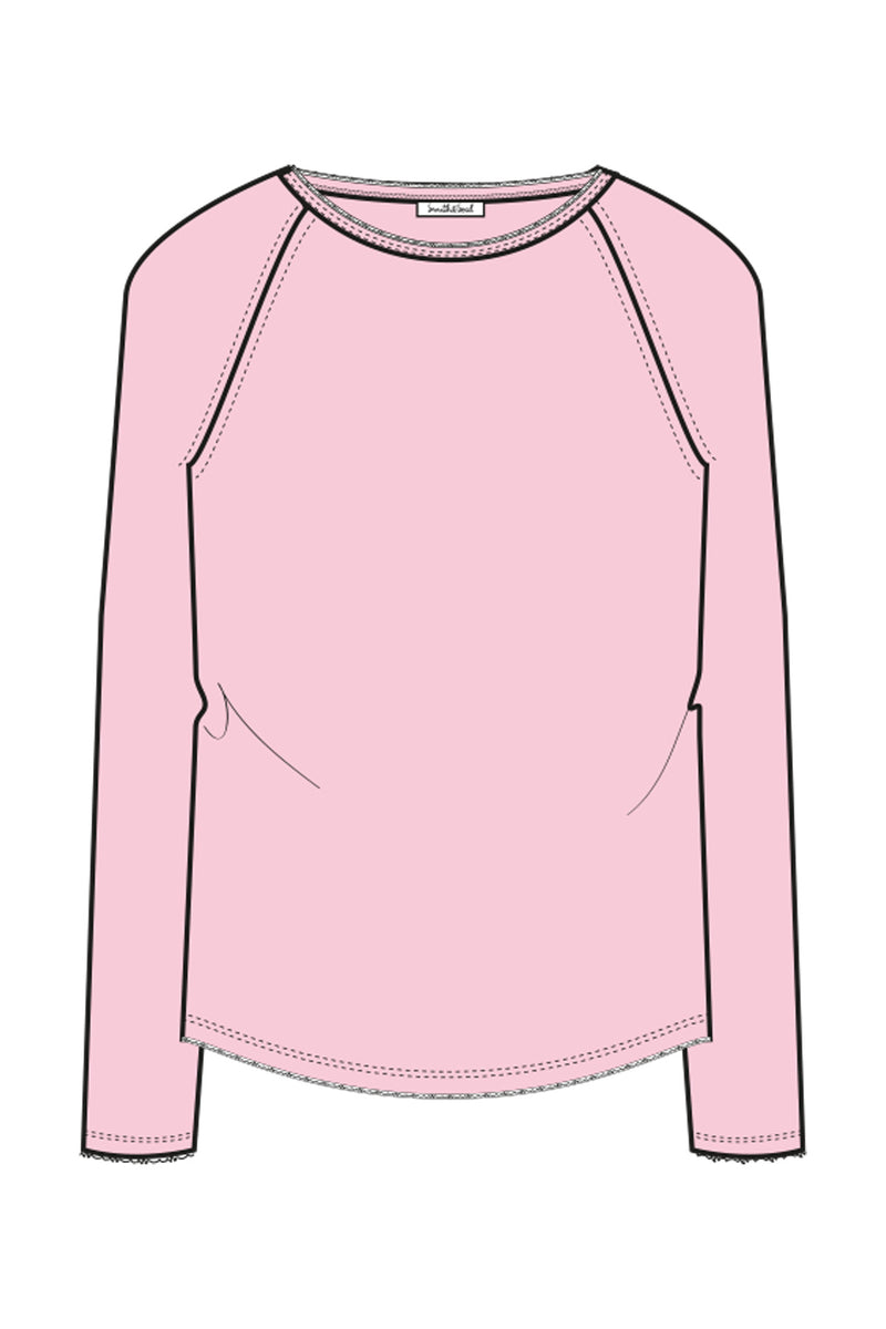 Smith & Soul Longsleeve sugar, rosa, Raglanärmel, Rundhalsausschnitt, Langarmshirt