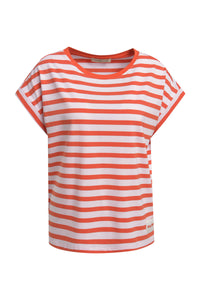 Smith & Soul T-Shirt oversized gestreift sugar, rosa, rot-orange, Rundhalsausschnitt