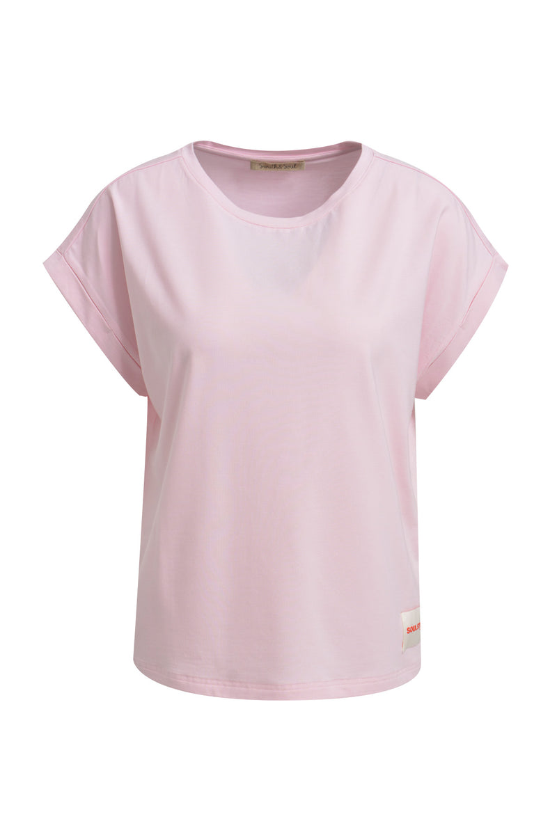 Smith & Soul T-Shirt oversized sugar, rosa, Rundhalsausschnitt, unifarben