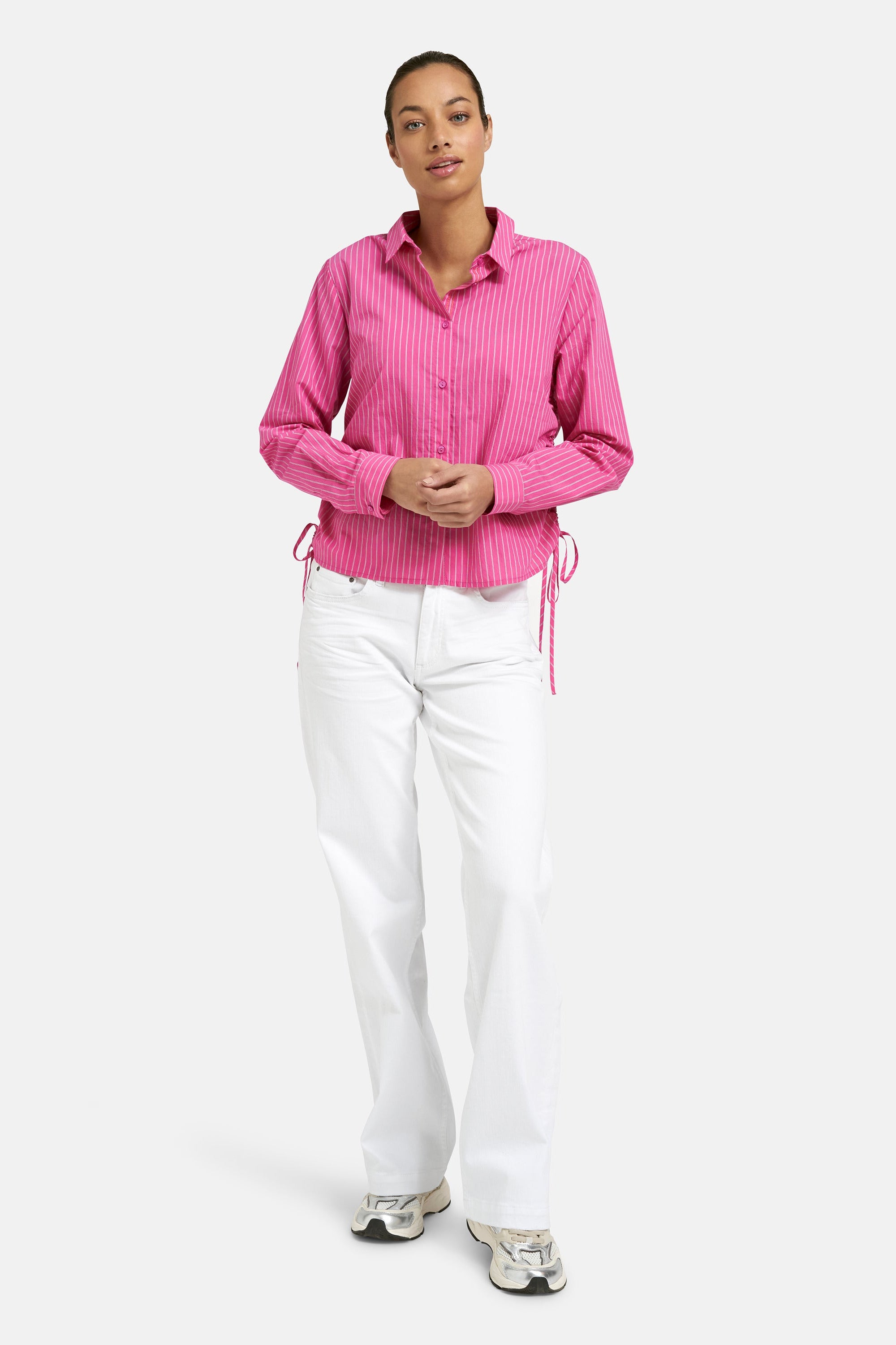 Smith & Soul Bluse gestreift fuchsia print
