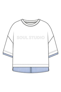 Smith & Soul Kurzarmbluse weiß, Lagenlook, Baumwolle