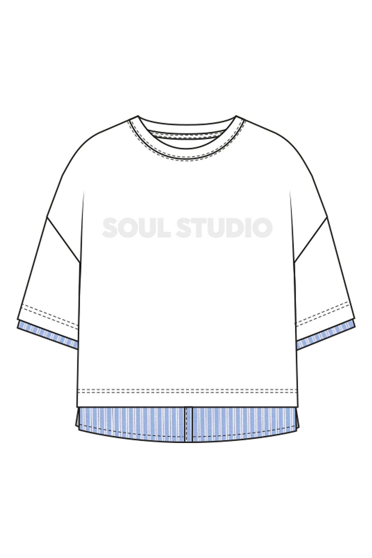 Smith & Soul Kurzarmbluse weiß, Lagenlook, Baumwolle