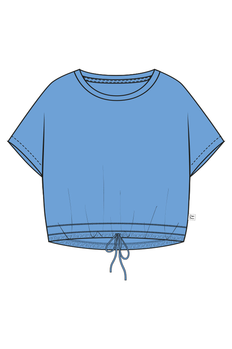 Smith & Soul T-Shirt oversized true blue, blau, oversized, kurzärmlig, Kordelzug