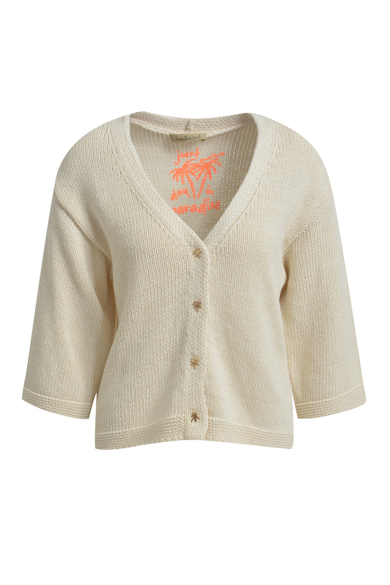 Smith & Soul Strickjacke/Cardigan offwhite, beige, Palmen