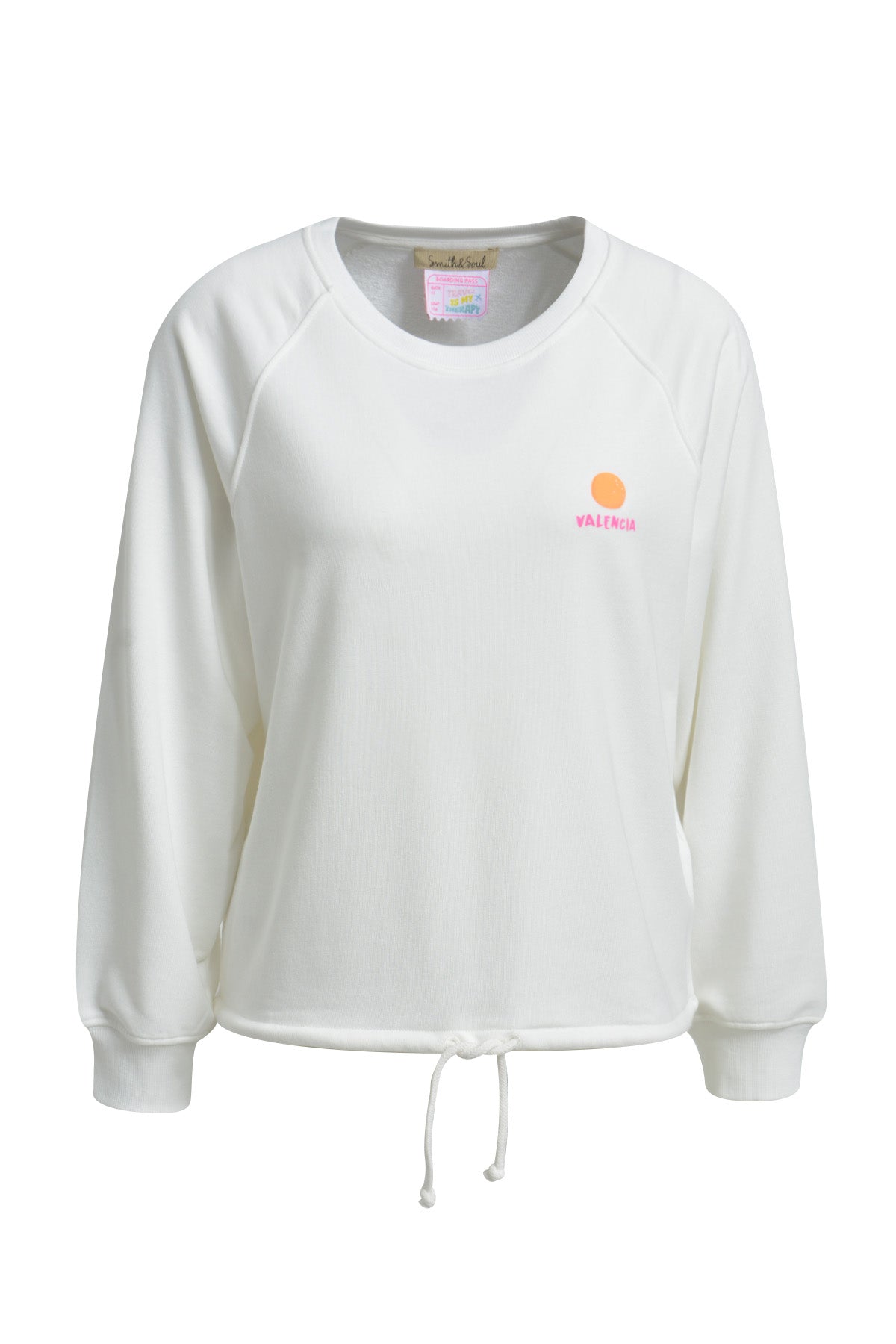 Smith & Soul Sweatshirt mit Print offwhite, Valencia, Rundhalsausschnitt, Raglanärmel
