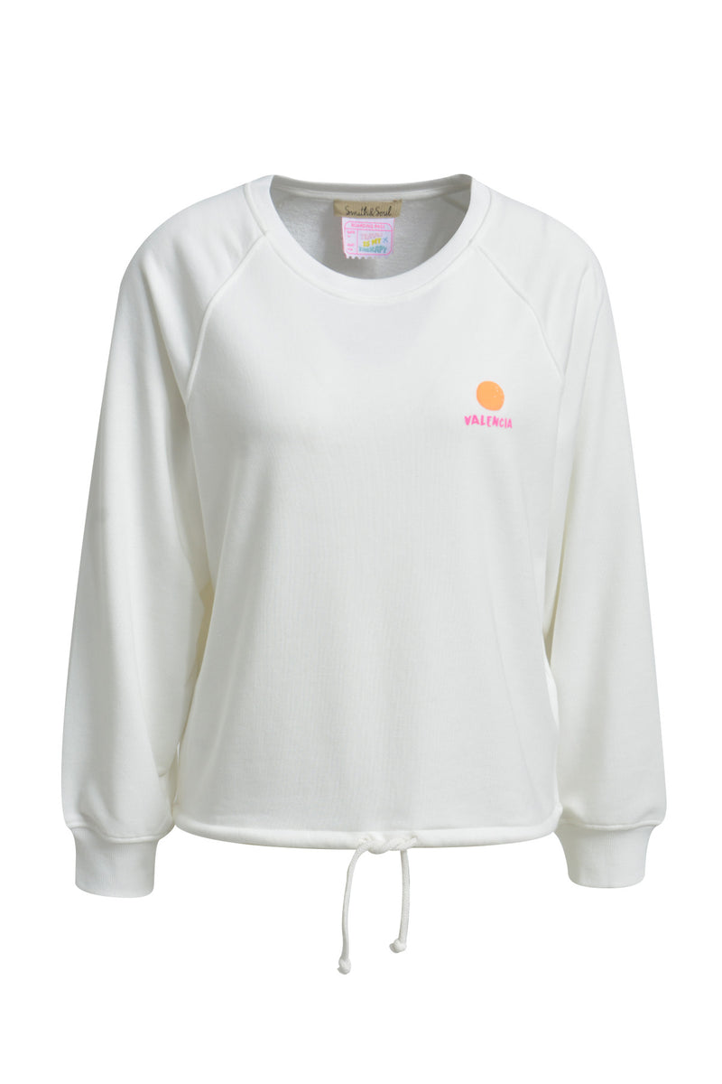 Smith & Soul Sweatshirt mit Print offwhite, Valencia, Rundhalsausschnitt, Raglanärmel