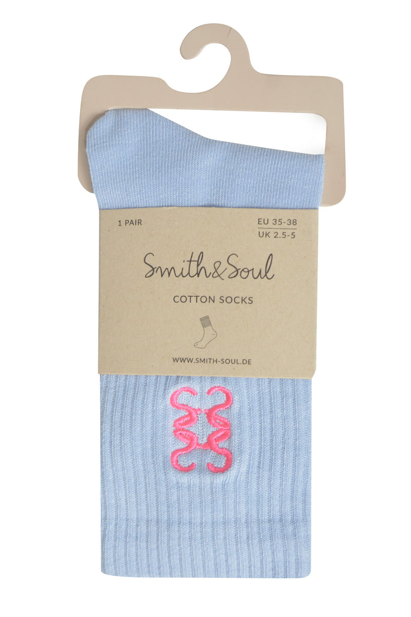 Smith & Soul Socken mit Anagramm powder blue, hellblau