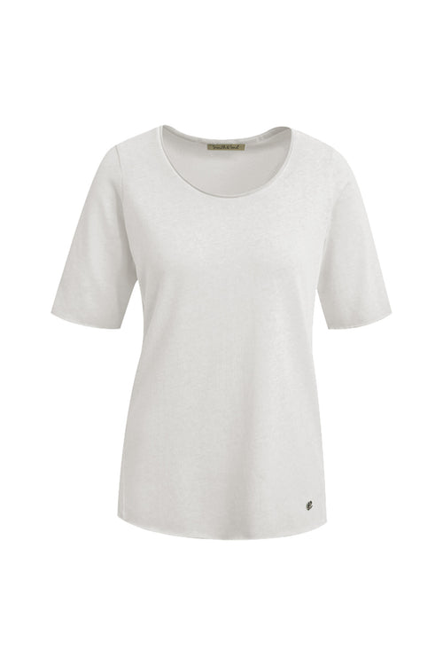 Smith & Soul T-Shirt, 1/2 Shirt, weiß, unifarben, Rundhalsausschnitt