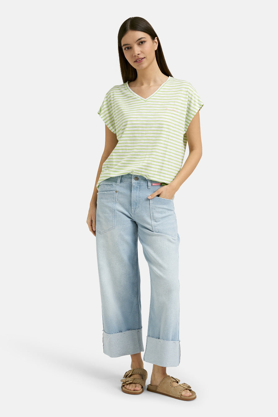 Smith & Soul T-Shirt oversized gestreift spring green
