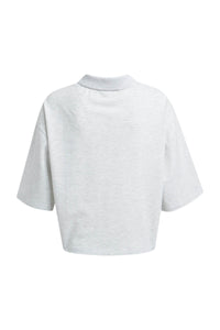 Smith & Soul Boxy Poloshirt creamy grey melange