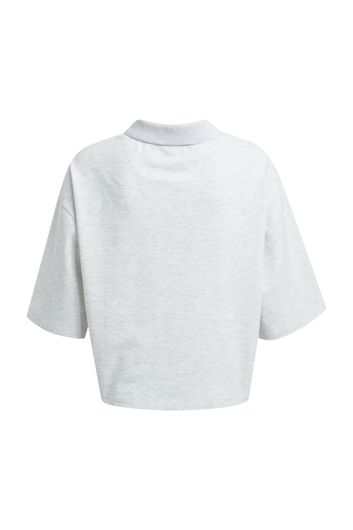 Smith & Soul Boxy Poloshirt creamy grey melange