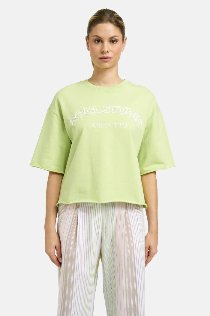 Smith & Soul Boxy College Sweatshirt spring green, grün, Soul Studio Tennis Club