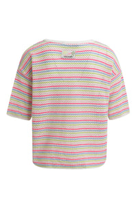 Smith & Soul Kurzarmpullover offwhite print