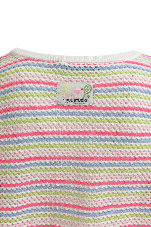 Smith & Soul Kurzarmpullover offwhite print