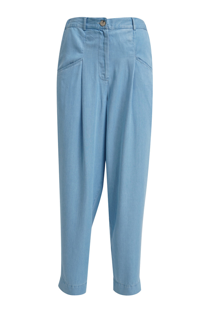 Smith & Soul Hose light denim, unifarben, Lyocell, Baumwolle
