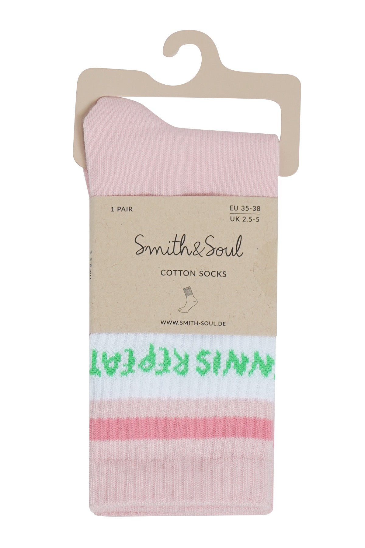 Smith & Soul Socken powder rosé, Streifen, rosa, Schriftzug