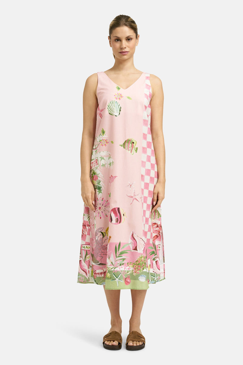 Smith & Soul Trägerkleid powder rosé print, bunt, pastel, ärmellos