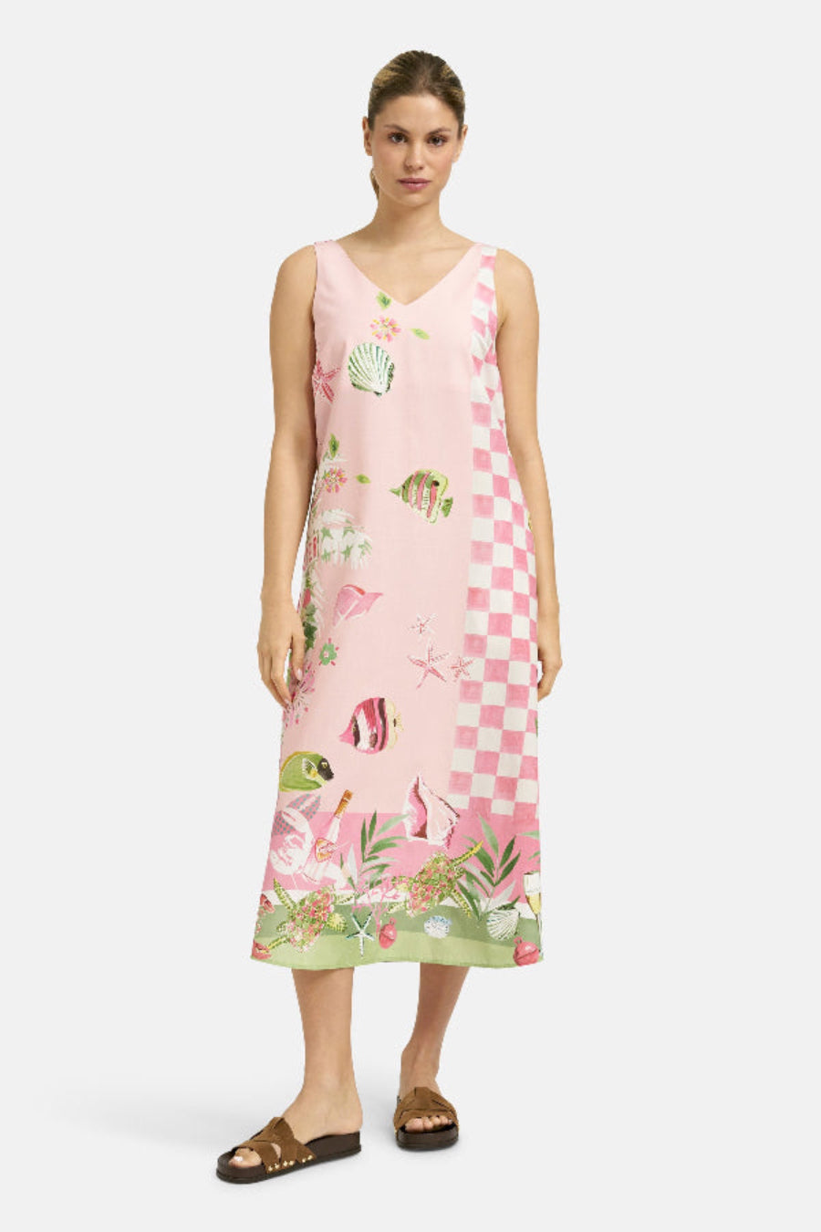 Smith & Soul Trägerkleid powder rosé print