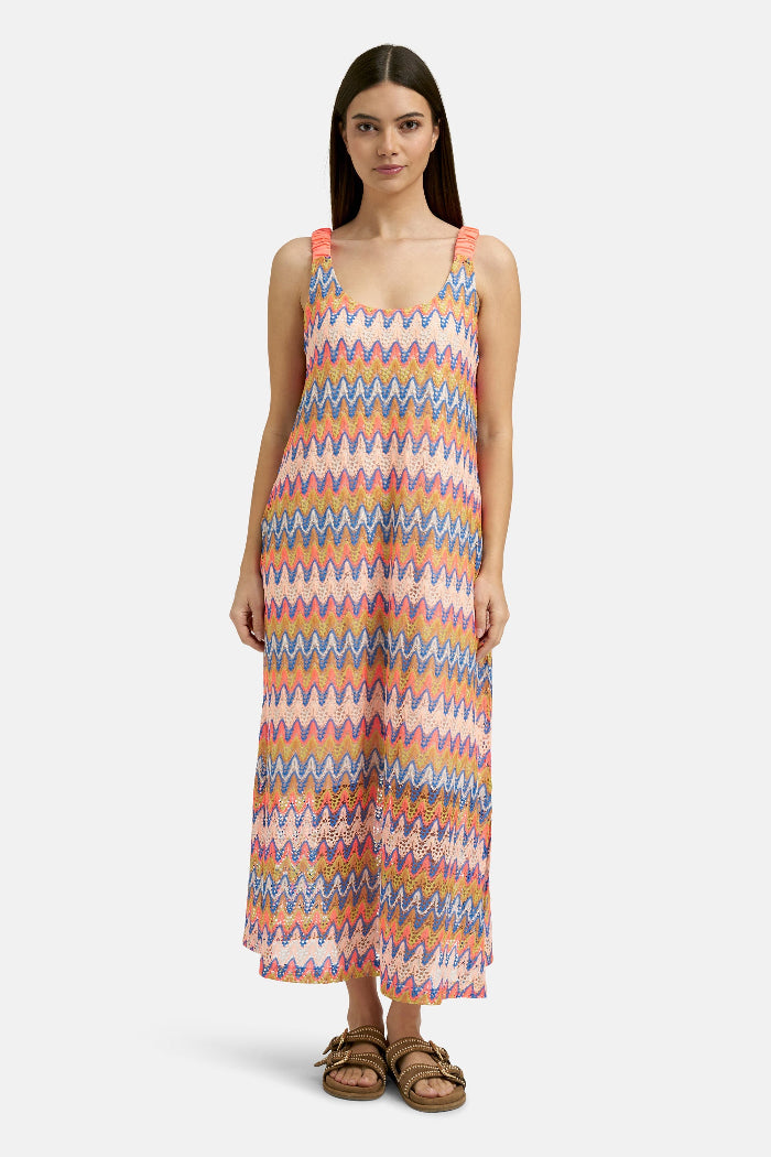 Smith & Soul Trägerkleid aperol print, Zig-Zag, Zickzack-Streifenmuster, bunt