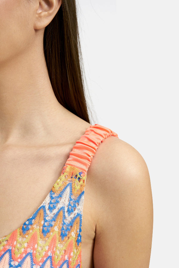 Smith & Soul Trägerkleid aperol print