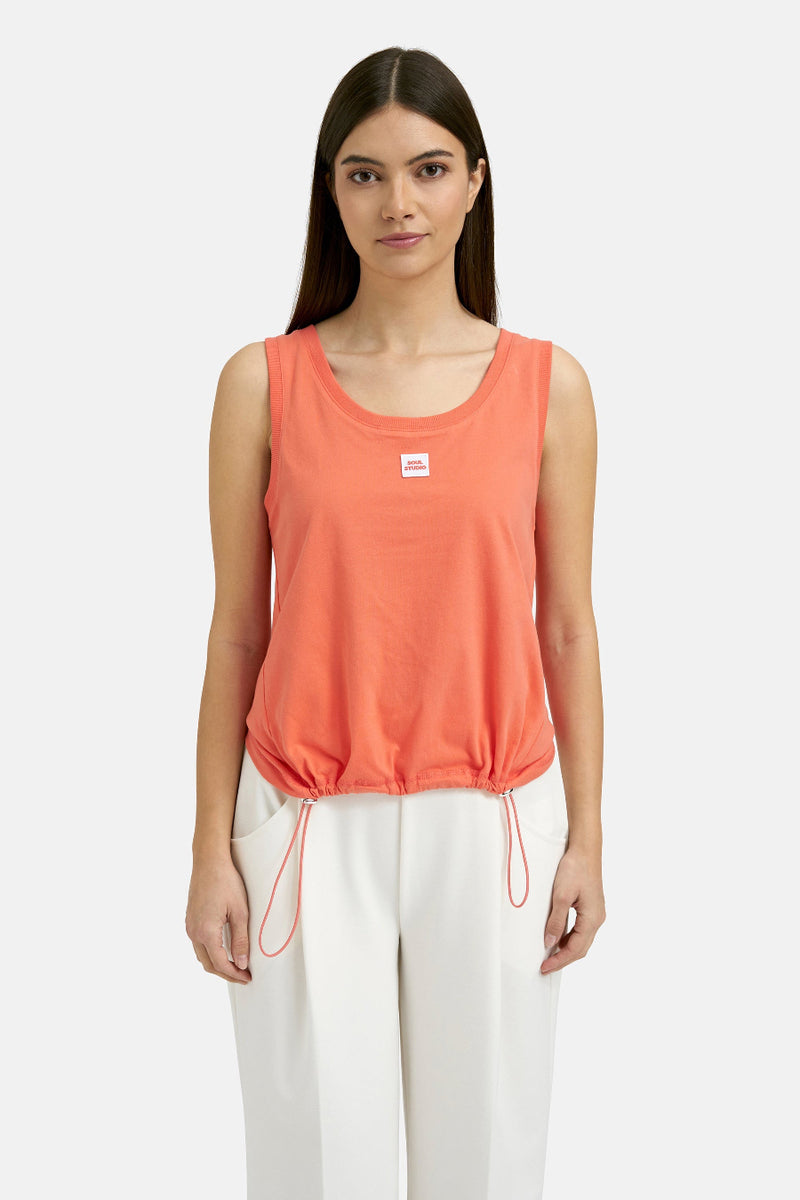 Smith & Soul Top aperol, Tanktop, orange, Kordelzug, Baumwolle