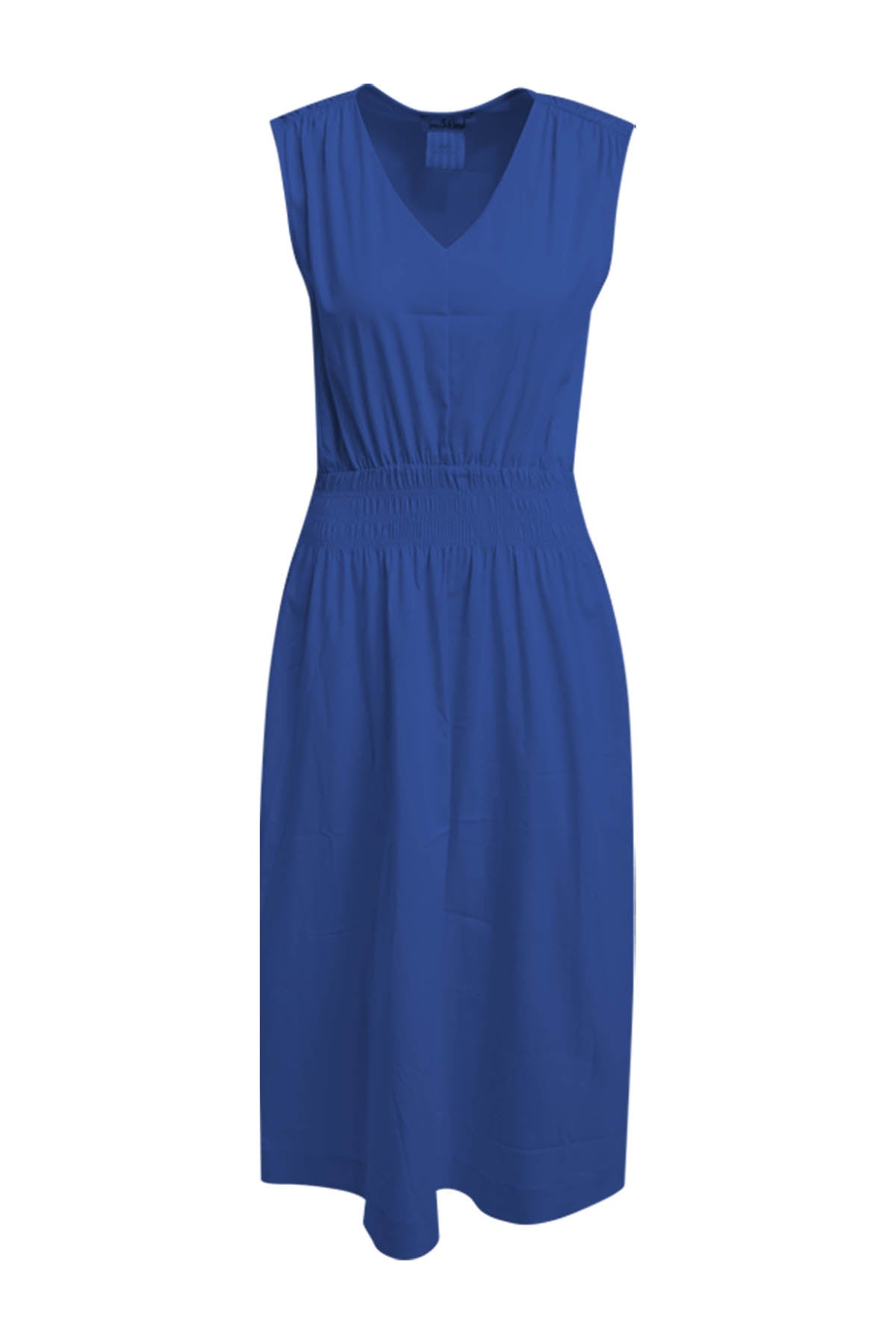 Smith & Soul Kleid indigo, blau, ärmellos, elastischer Bund, V-Ausschnitt