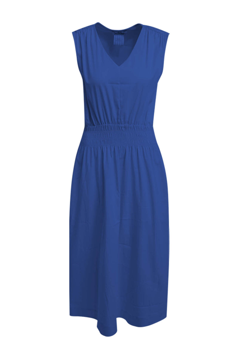 Smith & Soul Kleid indigo, blau, ärmellos, elastischer Bund, V-Ausschnitt