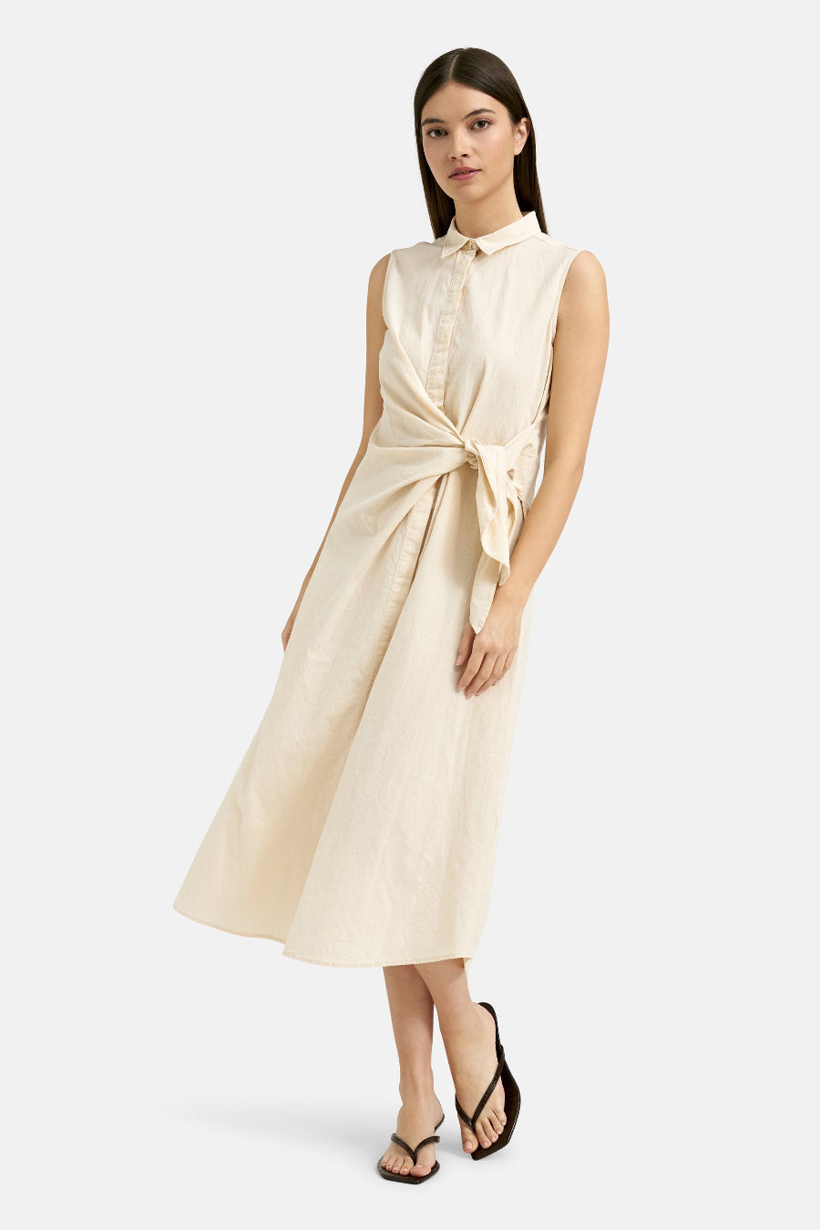 Smith & Soul Kleid geknotet beige