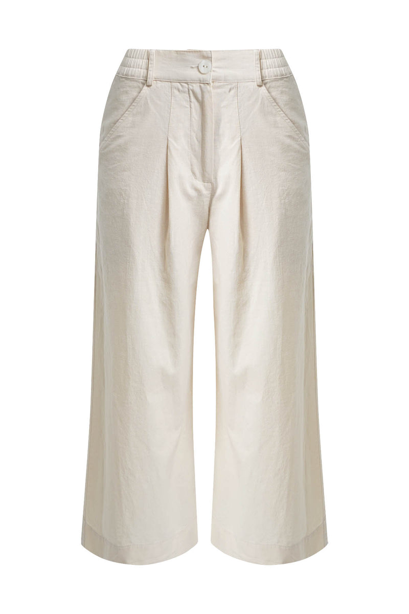 Smith & Soul Bermuda beige, Hose, unifarben, Baumwolle, Leinen