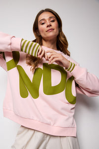 Smith & Soul Oversize Sweatshirt rosé, rosa, big wording, Bündchen, Schlitze