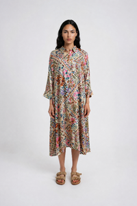 Smith & Soul Hemdblusenkleid beige print