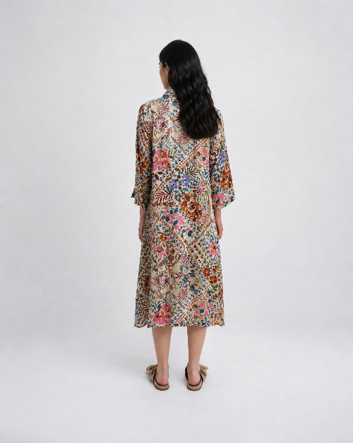 Smith & Soul Hemdblusenkleid beige print