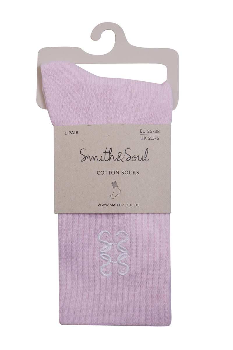 Smith & Soul Socken mit Anagramm sugar, rosa, Anagramm weiß