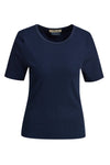 Smith & Soul, T-Shirt, gerippt, dunkelblau, marine, kurzärmlig. Rundhalsausschnitt