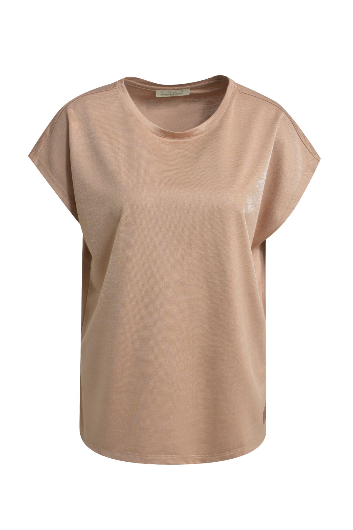 Smith & Soul, T-Shirt, Shirt, kurzärmlig, glänzend, caramel, braun