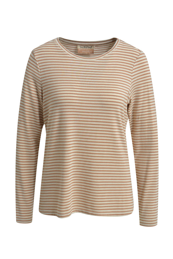 Smith & Soul Longsleeve beige gestreift