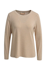Smith & Soul, Longsleeve, Basic-Shirt, beige, gestreift, Rundhalsausschnitt